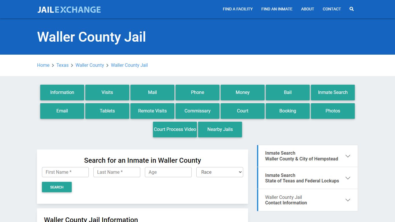 Waller County Jail Roster Lookup, TX, Inmate Search