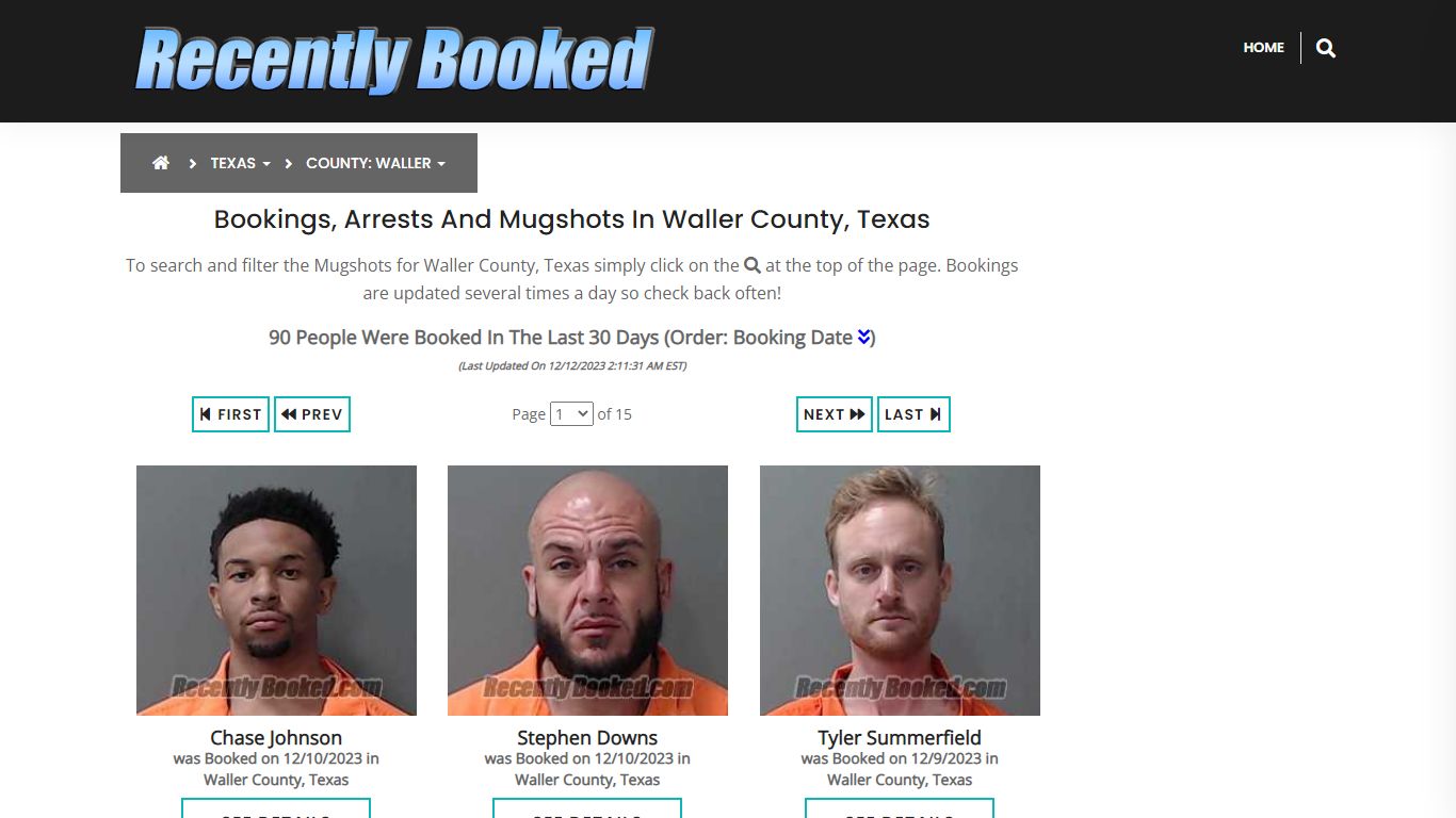Recent bookings, Arrests, Mugshots in Waller County, Texas