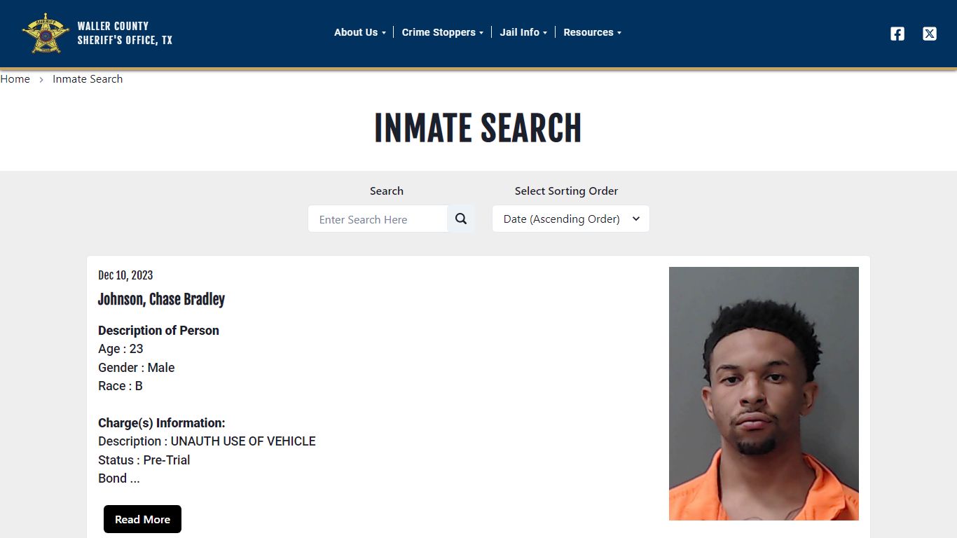 Waller County Sheriff Office Website