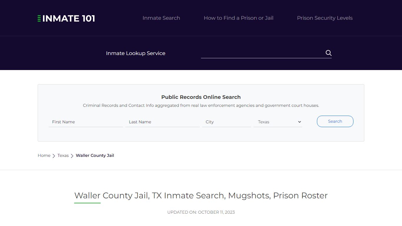 Waller County Jail, TX Inmate Search, Mugshots, Prison Roster